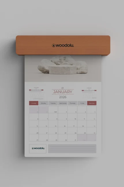 DT-01 Ahşap Duvar Takvimi | doğal ahşap takvim – woodolu.com
