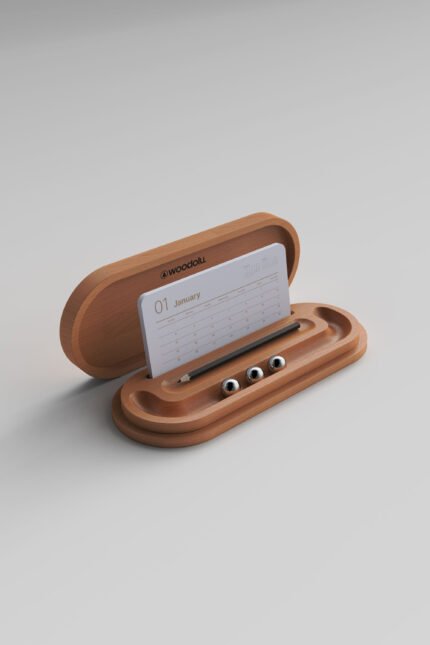 KT-10 Kapaklı Ahşap Masa Takvimi