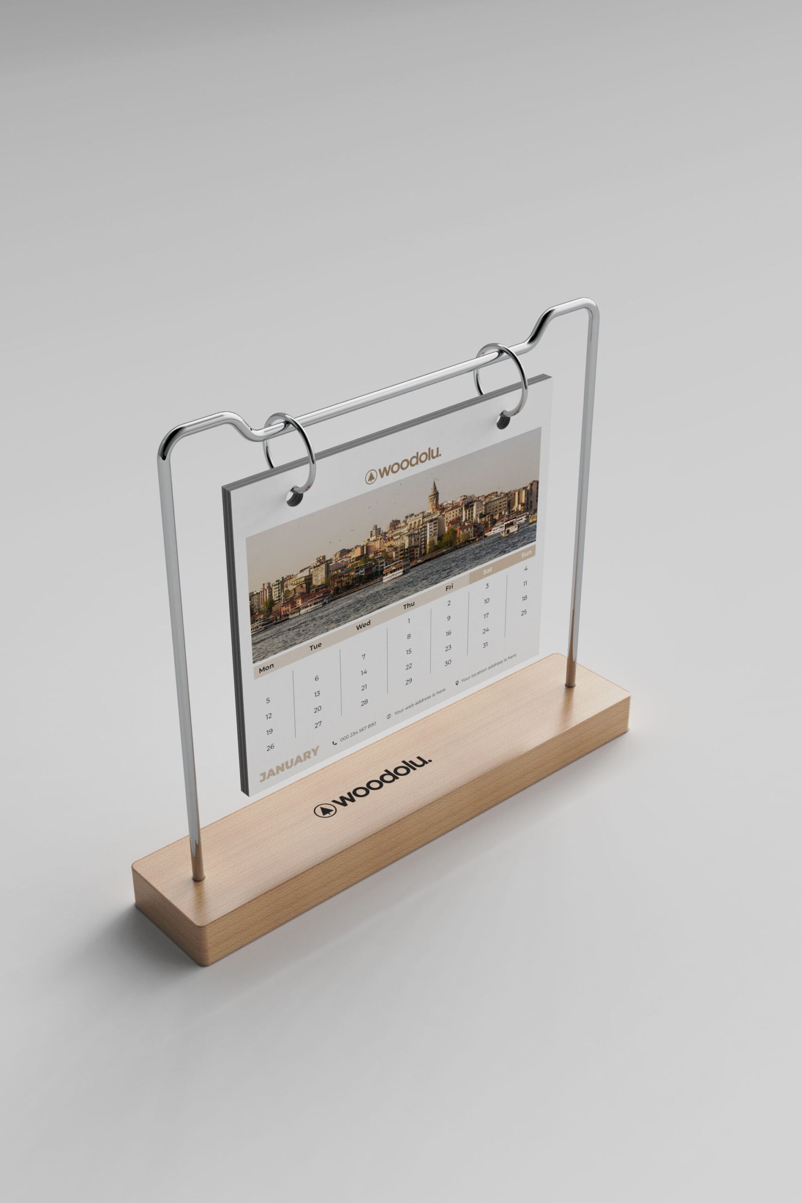 ta-02-294 TA-02 Ahşap Masa Takvimi - Görsel 1