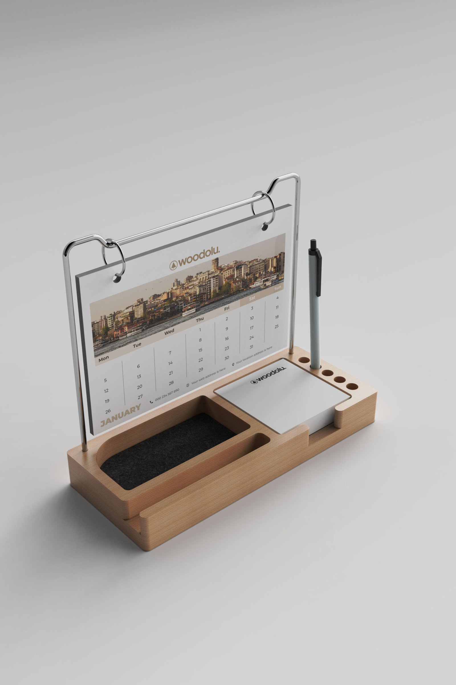 ta-12-336 TA-12 Ahşap Masa Takvimi - Görsel 1